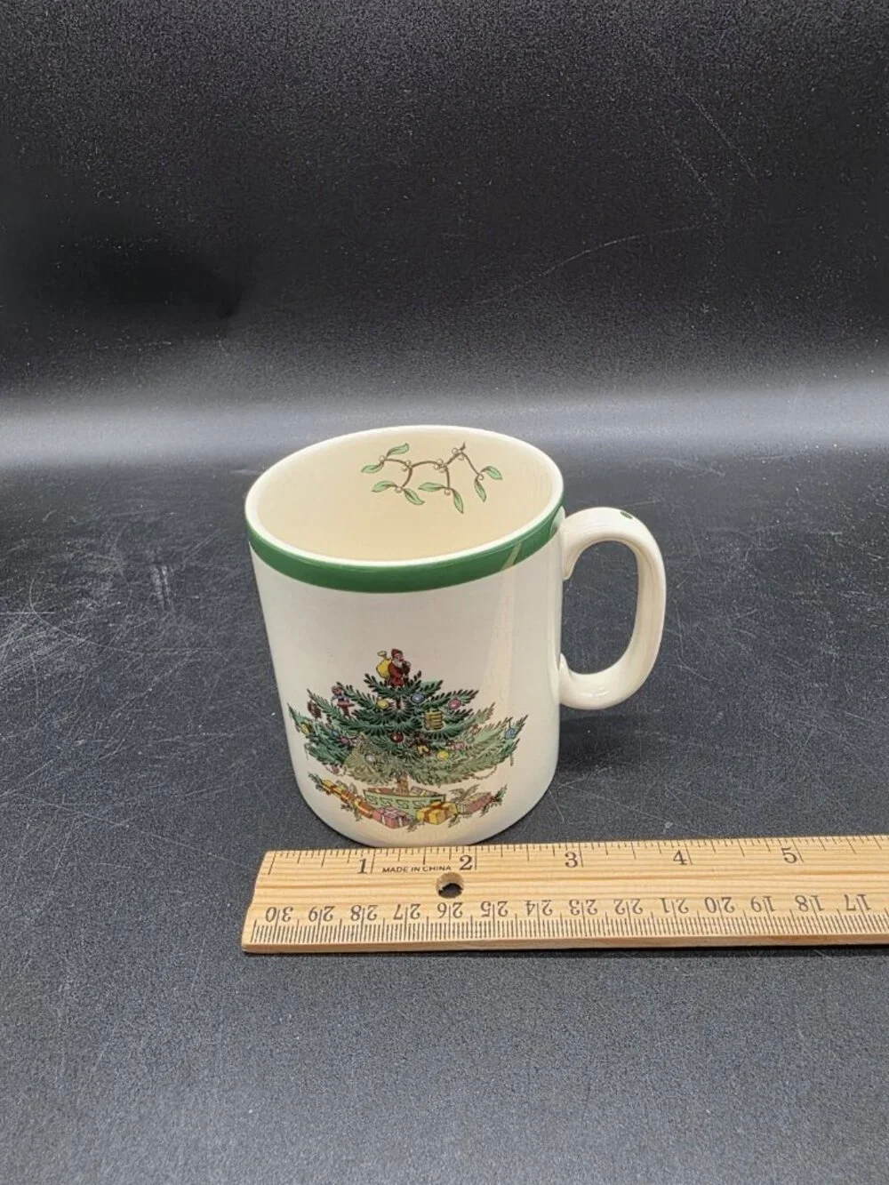 Vintage Spode Christmas Tree Mug Coffee Cup From England Santa Claus Porcelain